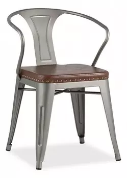 Стул Tolix Arms Soft Stool Group LF718H GREY 7083+PU7002