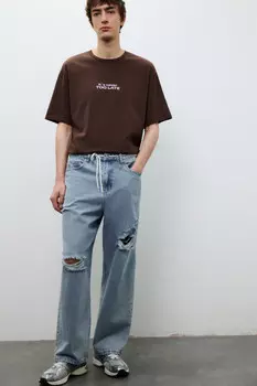 Джинсы baggy fit рваные