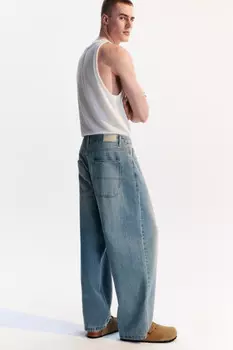 Джинсы baggy fit широкие со стиркой