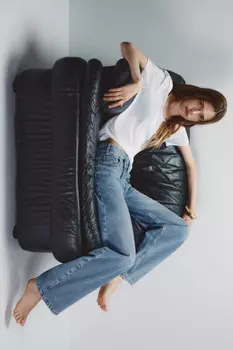 Джинсы baggy с асимметричным поясом