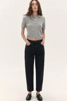 Джинсы mom fit укороченные