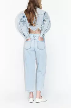 Джинсы mom fit укороченные с высокой посадкой
