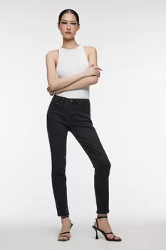 Джинсы skinny облегающие с низкой посадкой и разрезами