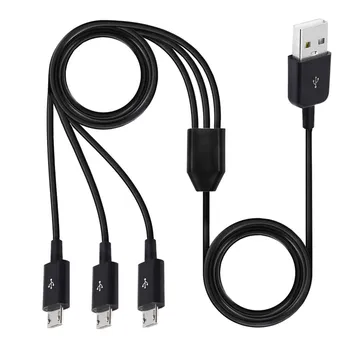 Micro USB Сплиттер Кабель синхронизации данных Адаптер Кабель Разделение Micro USB Соединение Быстрая зарядка Кабель передачи данных Шнур 100 см Длиной чёрный