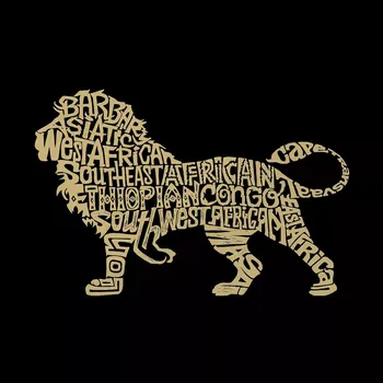 Лев — мужская футболка премиум-класса Word Art LA Pop Art, черный