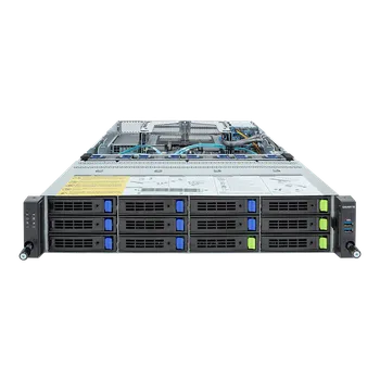 Серверная платформа Gigabyte R283-S90-AAJ1, 2xSocket4677, 32xDDR5, 12x2.5/3.5 HDD HS + 2x2.5 HS, 2xGLAN, AMI MegaRAC SP-X, Redundant 2x2000 Вт, 2U (6NR283S90DR000AAJ1)