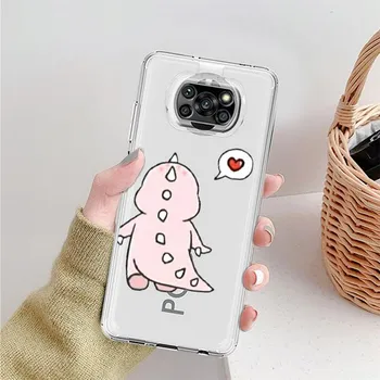 Милый прозрачный чехол с изображением маленького динозавра для Xiaomi Mi Poco X3 NFC M3 Pro F3 F1 11 Lite 12 Redmi Note 10 9S 8 7 9, мягкий чехол для телефона Xiaomi Poco M3