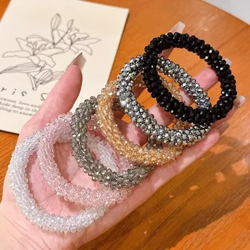 1/3pcs Fashion Crystal Beads Hair Ties for Women Elastic Accessories Hair Rope Headwear for Ponytail Jewelry Gift Boho 1pc