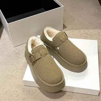 Fleece thickened casual cotton shoes women s new winter warm, cold-resistant and non-slip snow boots 35