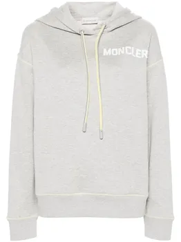 Худи с вышитым логотипом MONCLER, серый