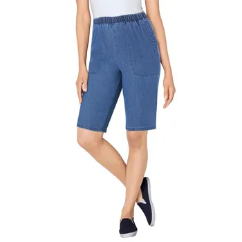 Женские джинсовые шорты Fineline больших размеров Woman Within, цвет Medium Stonewash