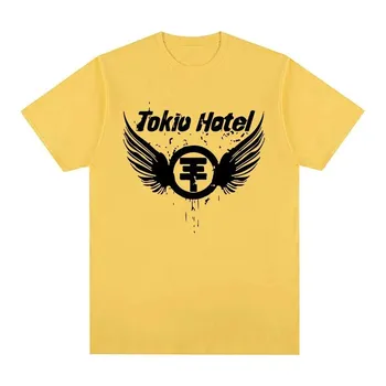Футболки из 100% хлопка, футболка с логотипом рок-группы Tokio Hotel, унисекс, модная футболка в стиле хип-хоп, панк, готическая футболка, футболка большого размера с короткими рукавами 2XL