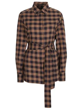 Рубашка хлопковая в клетку KITON