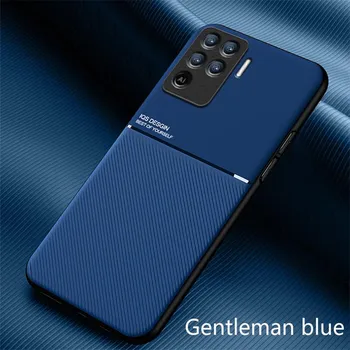 Чехол для OPPO Reno 5 Lite с текстурой кожи, автомобильный магнитный держатель, задняя крышка для Oppo Reno5 Lite Reno 5Lite Renault 5, легкие чехлы For Reno 5 Lite чёрный