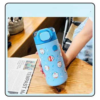Термокружка Doraemon, кофейная кружка, термокружка из нержавеющей стали большой емкости, женская кружка для воды, высокий уровень внешнего вида, чашка Ice Bully 560ml