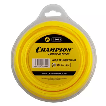 леска для триммера CHAMPION Round 3мм 25м круг