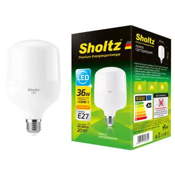 лампа светодиодная SHOLTZ Tube 36Вт E27 3000К 2760Лм цилиндр