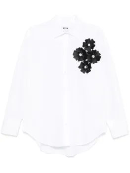 Рубашка с цветочной аппликацией MSGM, белый