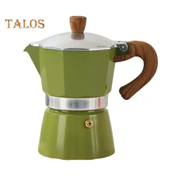 Кофеварка Moka Pot Espresso Maker 150 мл, легкая кофеварка для плиты, простая в использовании итальянская кофеварка для насыщенного эспрессо, латте, капучино 150ML красный
