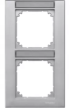 MTN476260 Рамка с полем для надписи M-Plan Алюминий 2-постовая вертикальная Merten