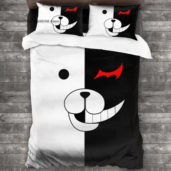 3D-принты с мультфильмами Danganronpa Monokuma Комплект постельного белья Single Twin Full Queen King Size Комплект постельного белья Adult Kid Bedroom Наборы пододеяльников EU Twin 135x200cm