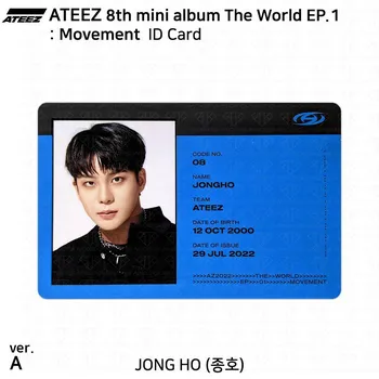 ATEEZ 8-й мини-альбом The World EP.1 : Официальное удостоверение личности движения Фотокарта КПОП Jongho - A (ID Card)