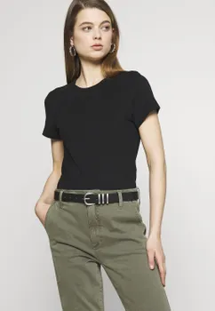 Ремень Pclea Jeans Belt Pieces, черный/серебристый
