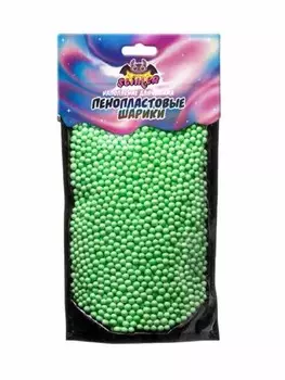 Наполнение для слайма ТМ Slimer - Пенопластовые шарики, 4 мм, зеленый, пастель