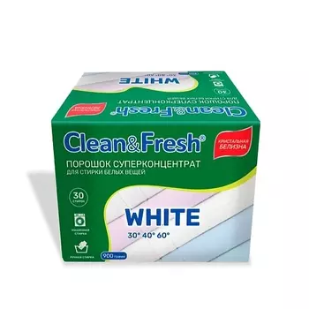CLEANANDFRESH Стиральный порошок суперконцентрат для Белого 900