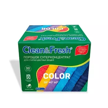 CLEANANDFRESH Стиральный порошок суперконцентрат для цветных вещей 900