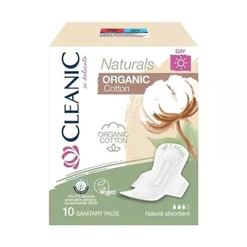 CLEANIC Naturals Organic Cotton Гигиенические прокладки день 10.0