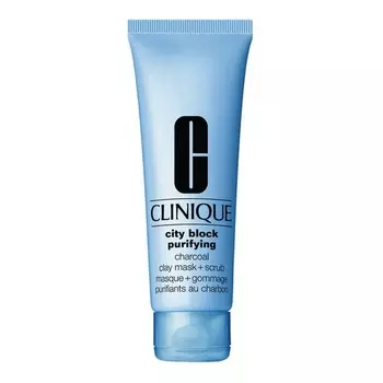 CLINIQUE Маска-скраб для глубокого очищения кожи, City Block Purifying Charcoal Clay Mask + Scrub