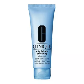 CLINIQUE Маска-скраб для глубокого очищения кожи, City Block Purifying Charcoal Clay Mask + Scrub