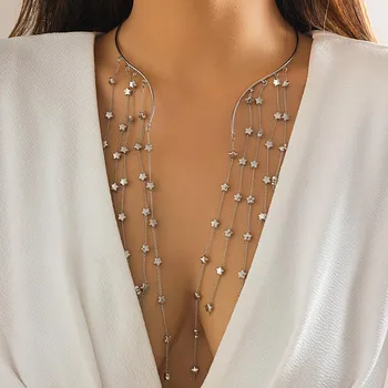 JMXD-jewelry, Увеличенный длинный открытый панк-воротник с кисточками, ожерелье-чокер с искусственным жемчугом для женщин