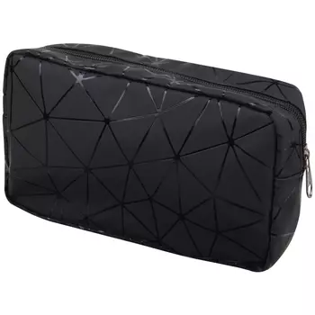 косметичка 21x13x7см 2кармана на молнии, полиуретан черный