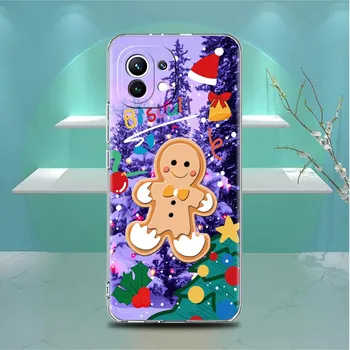 Красный Нос Лось Санта Клаус Прозрачный Чехол Для Xiaomi Mi Poco X3 NFC M3 Pro F3 F1 11 Lite 12 Note 10 11T 9T Прозрачная Накладка На Телефон Redmi Note 9S