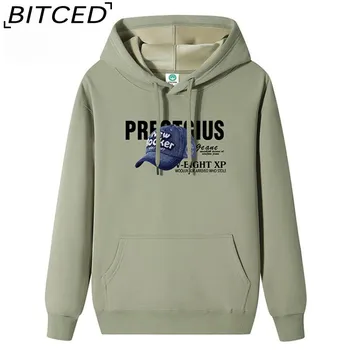BITCED Осенне-зимняя толстовка с капюшоном, мужская теплая утепленная толстовка с капюшоном, свободная толстовка большого размера M