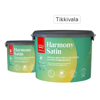 Краска для стен Tikkurila Harmony Satin моющаяся матовая прозрачная база С 9 л