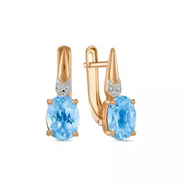 Серьги c бриллиантами и топазами