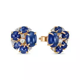 Серьги c бриллиантами и сапфирами
