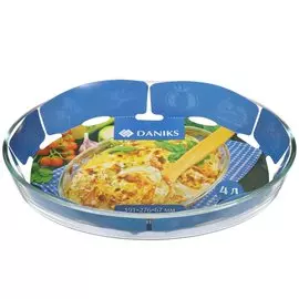Форма для запекания стекло, 39.2х22.4х5.3 см, 4 л, овальная, Daniks, HSAP40LT