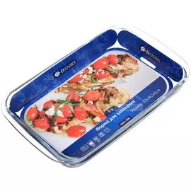 Форма для запекания стекло, 23.8х39.5х5 см, 3 л, прямоугольная, Daniks, DNX-30R