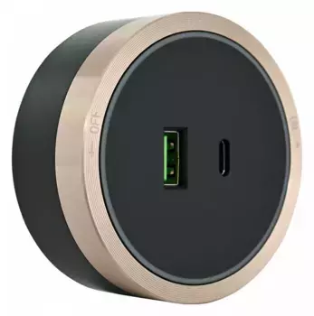 Розетка USB и type C на треке Arte Milano Am-track-sockets 380066TS LED/USB-Type-C Gold