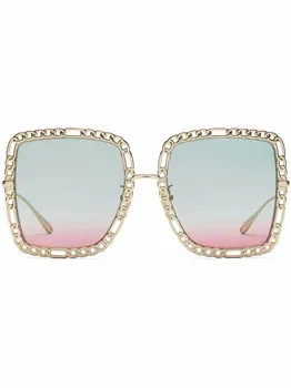 Gucci Eyewear солнцезащитные очки в квадратной оправе, синий