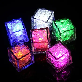 12 шт. DIY светодиодная вспышка кубики льда, новинка, датчик чашки напитка, красочная светящаяся квадратная лампа, бар, клуб, декор для свадебной вечеринки white