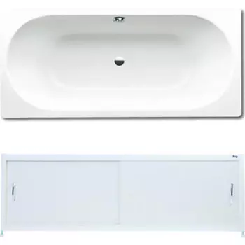 Ванна стальная Kaldewei Classic Duo 110 180х80 с экраном Emmy Бланка и ножками