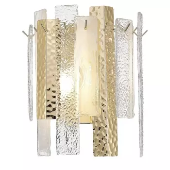 Бра ST Luce Scolare SL1636.201.02 Золотистый/Белый, Золотистый E14 2*40W