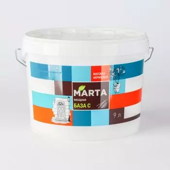 Краска фасадная MARTA ЭКО база С 9 л