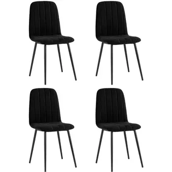 Стул Easy велюр черный 4 шт Stool Group арт.УТ000037715