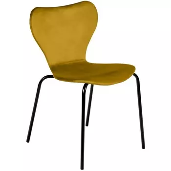 Стул горчичный велюр с чёрными ножками Bradex Home Seven RF 0252